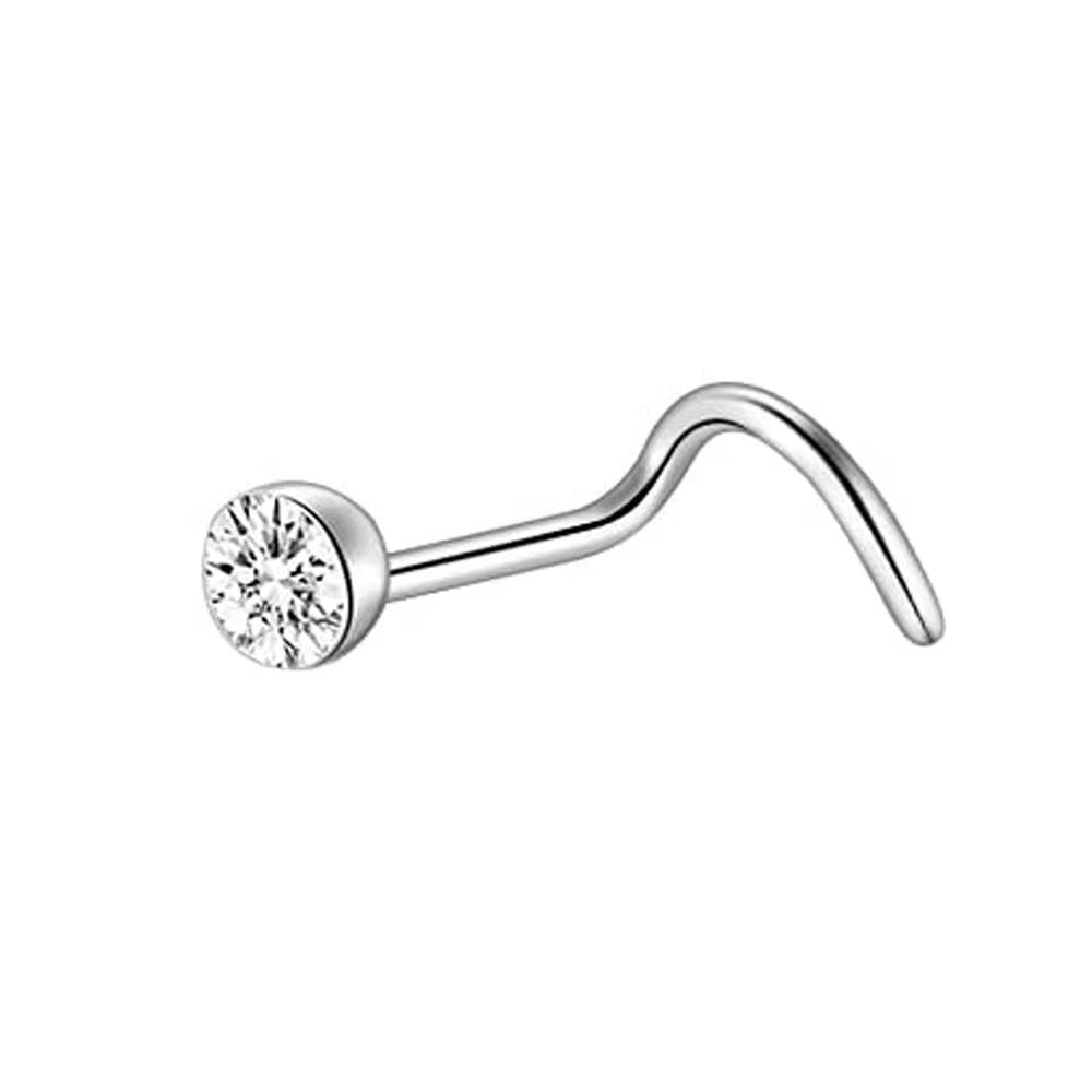 1PCS/18PCS Hypoallergenic Nose Ring Studs for Sensitive Skin 20G Hoops for Women Men 2Mm Small Titanium Nose Piercing Jewelry